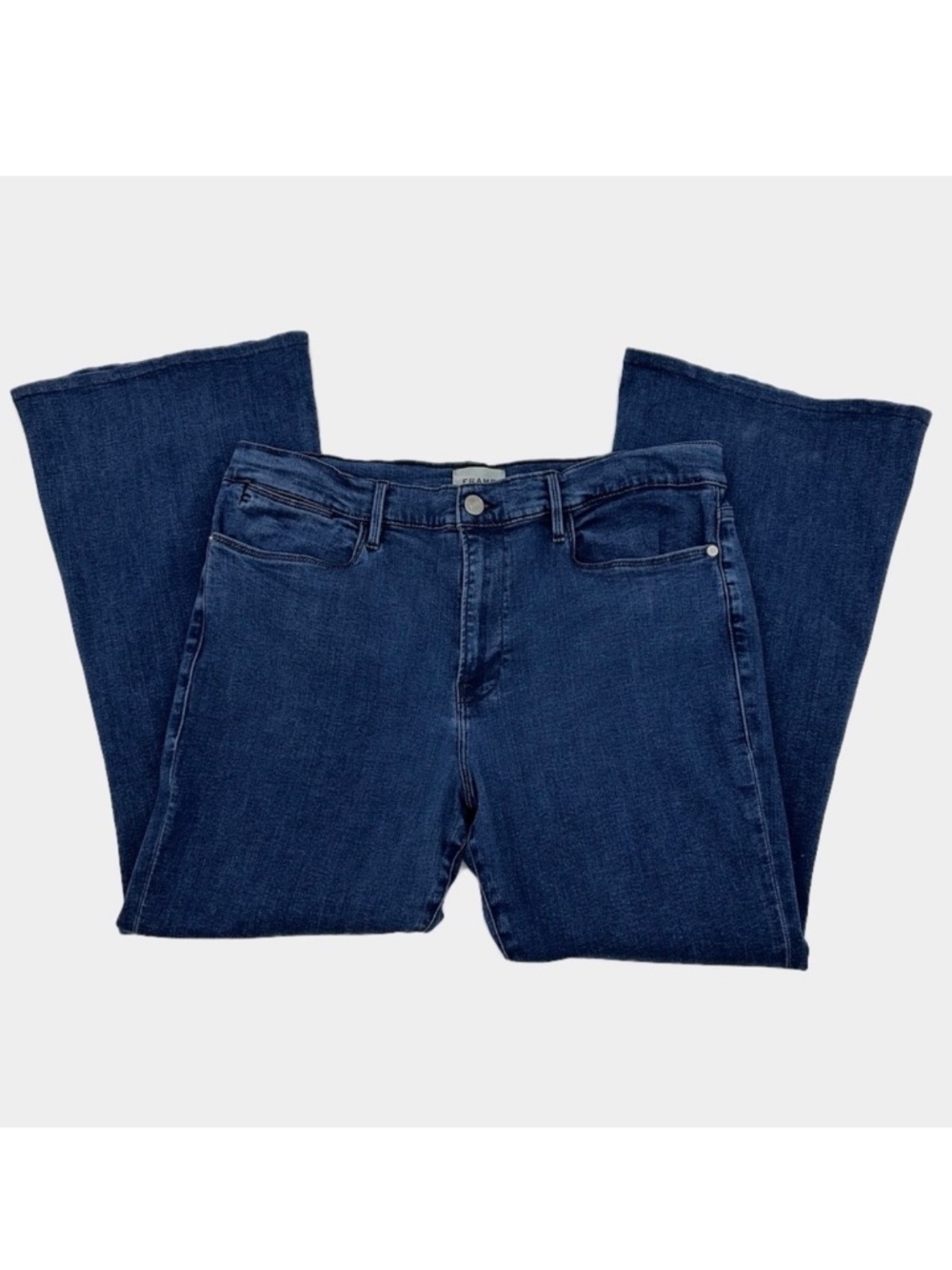 FRAME Le Pixie High Flare Jeans Women’s Size 34 Umma Wash Stretch Denim - Picture 3 of 15